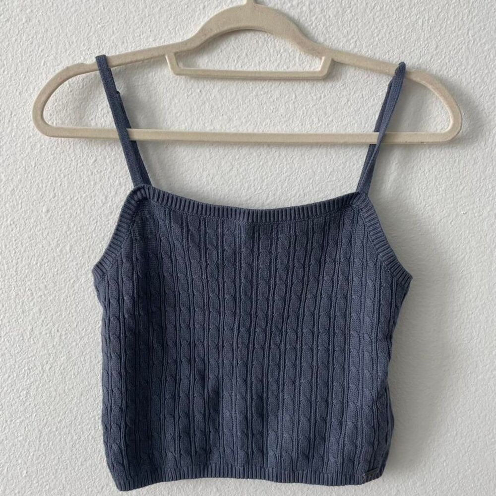 Hollister Cable Knit Tank Top Women L Casual Party Strappy Sleeveless Every Day